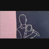 Embroidered Photo Portrait Hoodie, Personalised Outline Couple Matching Hoody, Custom Initials With Heart on Sleeve, Valentines Gift for Him