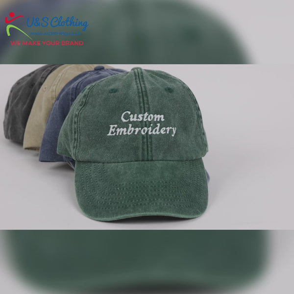 Personalised Embroidered Vintage Hat, Custom Name Dad Cap, Retro Aesthetic Baseball Cap, Adjustable Gift for Him, Custom Text Workwear Hats