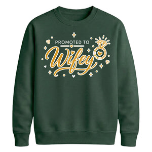 Promoted To Wifey Diamond Ring Graphic Bride Unisex Sweatshirt