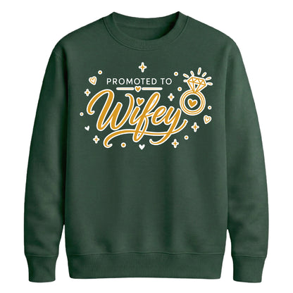 Promoted To Wifey Diamond Ring Graphic Bride Unisex Sweatshirt