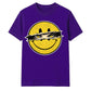 Edgy Ripped Smiley Face Anime Eyes Graphic Unisex T-Shirt