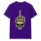 Edgy skeleton hand middle finger Halloween Unisex t-shirt