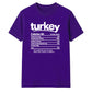 Funny turkey nutrition facts Thanksgiving Unisex T-Shirt