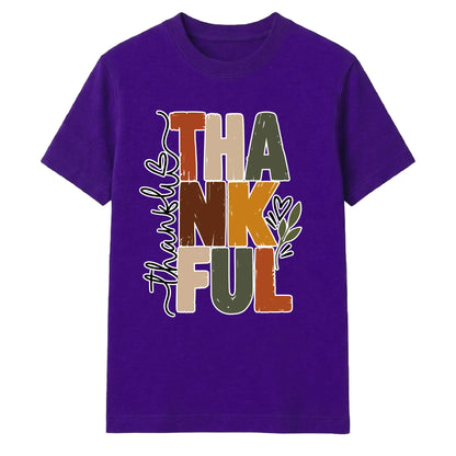 Stacked thankful block text art Thanksgiving Unisex T-Shirt