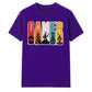 Vintage Retro Stripes Gamer Silhouette Graphic Unisex T-Shirt