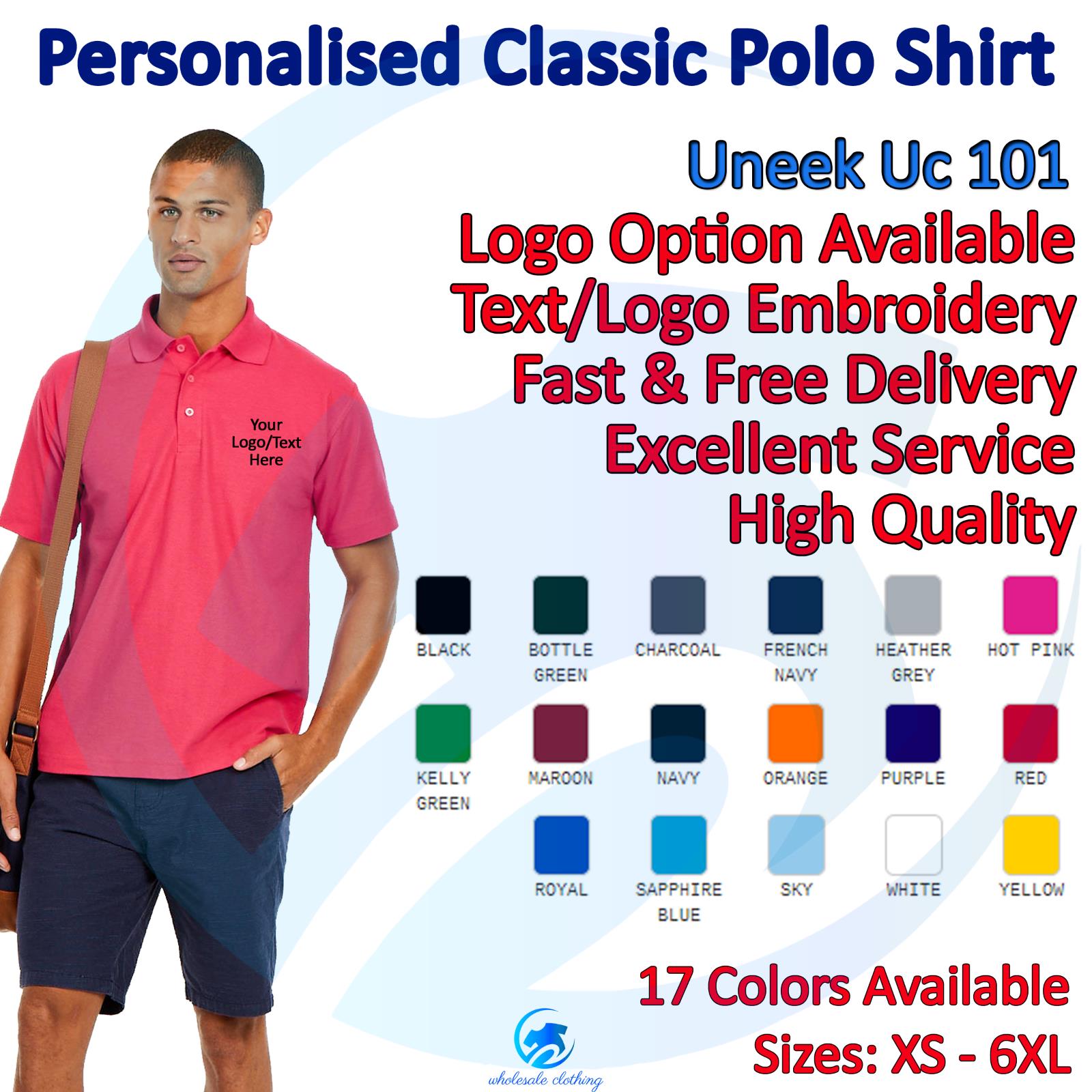Custom Embroidered Men Polo Tshirt, Personalised Text/Design Shirt, Digitized Company Logo Monogrammed Polo Tee, Special Gift for Golf Lover