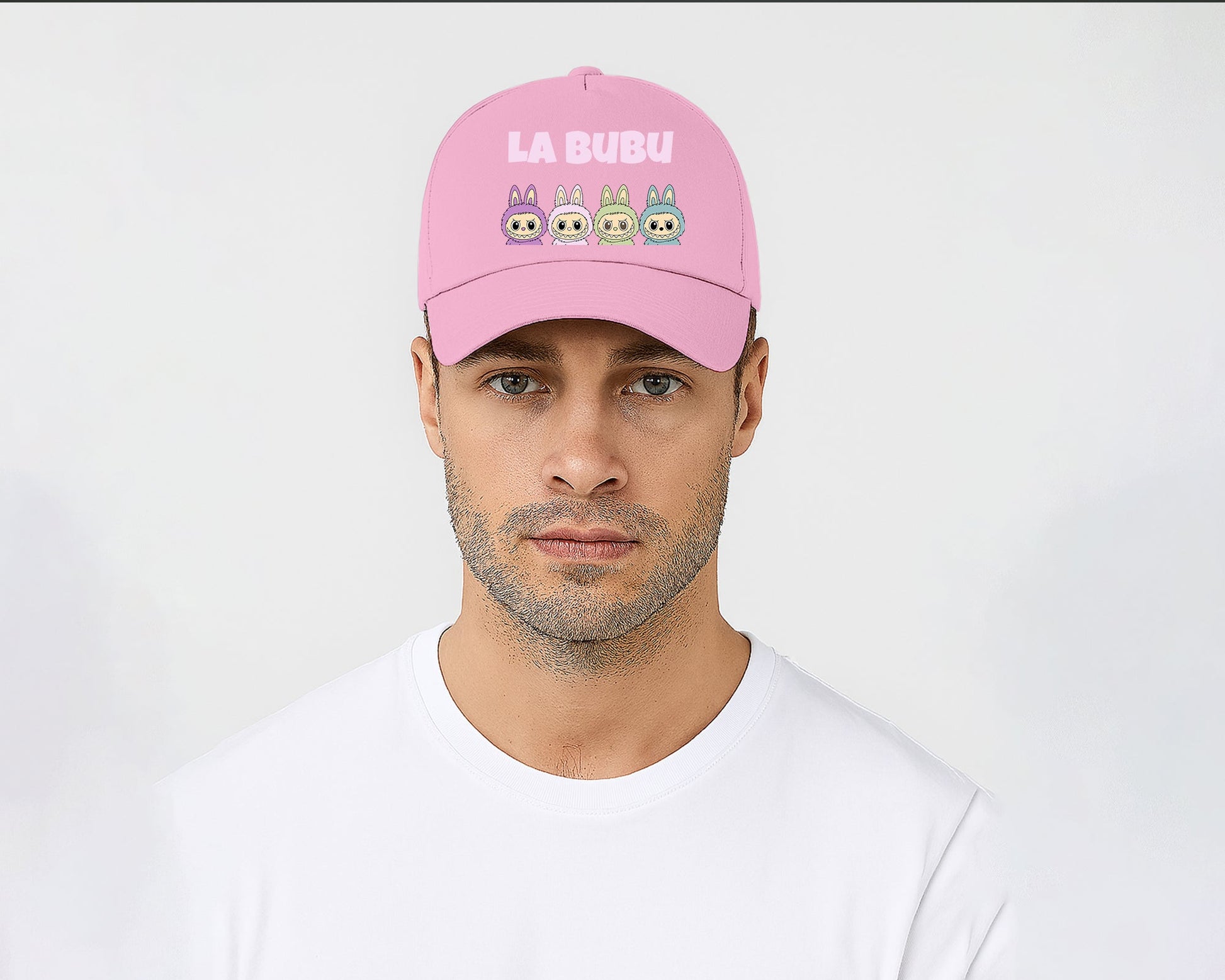 La Bubu Original 5 Panel Cap, Unisex Funny Cartoon Design Hat, 100% Cotton Printed Baseball Cap, Perfect Gift for All Seasons M8427