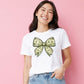 Quirky Money Banknote Bow Graphic Ladies T-Shirt