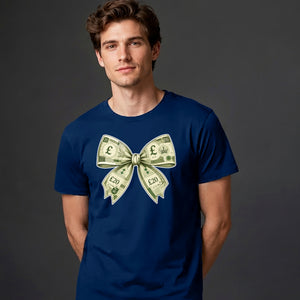 Quirky Money Banknote Bow Graphic Unisex T-Shirt