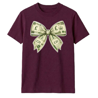 Quirky Money Banknote Bow Graphic Unisex T-Shirt