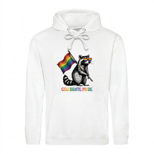 Raccoon Celebrates Pride Flag Pride Month Unisex Hoodie