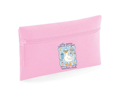 Silly Goose Teacher Club Pencil Case, Cute Printed Duck Back To School Supply Organizer For Kids, Teachers & Students M8479