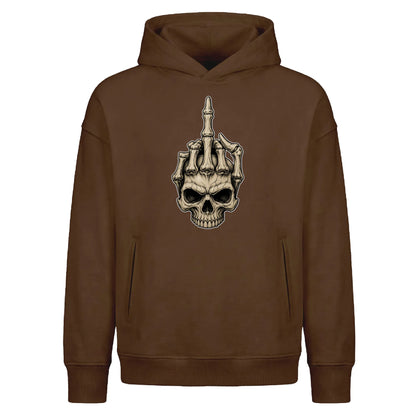 Rebellious skeleton middle finger Halloween Oversized Hoodie