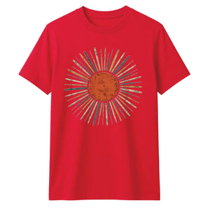 Retro sunburst graphic unisex t-shirt