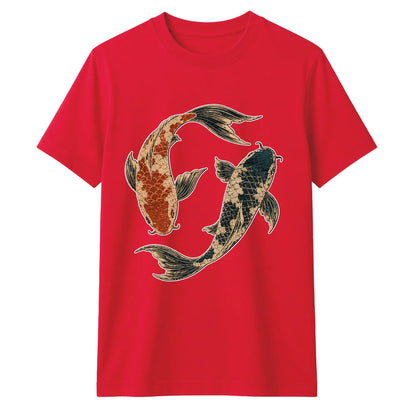Koi Fish Yin Yang Retro Unisex T-Shirt