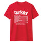 Funny turkey nutrition facts Thanksgiving Unisex T-Shirt