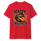 Spooky vampire fangs lips graphic Halloween Unisex t-shirt