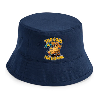 Relaxed Dog Too Cool For The Pool Summer Bucket Hat
