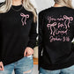 You Are So Loved Sweatshirt, Christian Bible Verse Sweatshirt, Valentines Day Coquette Front and Back printed Sweater, Valentine Day Gifts