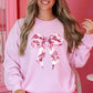 Valentines Day Coquette Bow Sweatshirt, Retro Valentines Day Crewneck Sweater, Heart Bow Valentines Day Sweater for Women, Valentine Gifts
