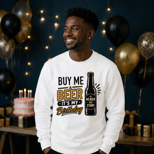 Birthday Gift Sweatshirt | Retro Beer Party Design for Him