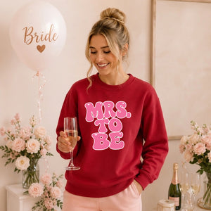 Retro Bubble Font Slogan Engagement Bride Unisex Sweatshirt