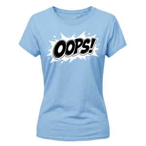 Retro Comic Explosion Oops Motif ladies fit T-Shirt