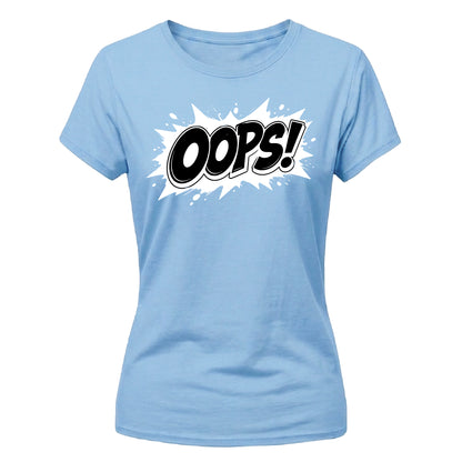 Retro Comic Explosion Oops Motif ladies fit T-Shirt