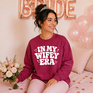 Retro Groovy Slogan Engagement Jumper Bride Unisex Sweatshirt