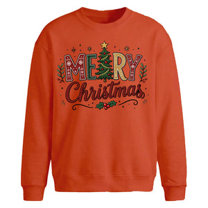 Retro Merry Christmas Tree Christmas Oversized Sweatshirt