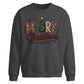 Retro Merry Christmas Tree Christmas Oversized Sweatshirt