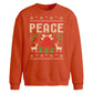 Retro Peace Knitted Print Christmas Oversized Sweatshirt