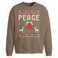 Retro Peace Knitted Print Christmas Oversized Sweatshirt