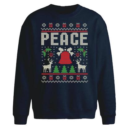 Retro Peace Knitted Print Christmas Oversized Sweatshirt