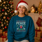 Retro Peace Knitted Print Christmas Oversized Sweatshirt