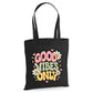 Retro smiley daisy good vibes only cotton canvas Tote Bag