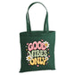 Retro smiley daisy good vibes only cotton canvas Tote Bag