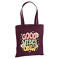 Retro smiley daisy good vibes only cotton canvas Tote Bag