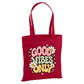 Retro smiley daisy good vibes only cotton canvas Tote Bag