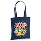Retro smiley daisy good vibes only cotton canvas Tote Bag
