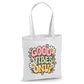 Retro smiley daisy good vibes only cotton canvas Tote Bag