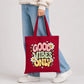 Retro smiley daisy good vibes only cotton canvas Tote Bag
