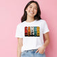 Retro Striped Video Game Concept Motif ladies fit T-Shirt