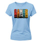 Retro Striped Video Game Concept Motif ladies fit T-Shirt