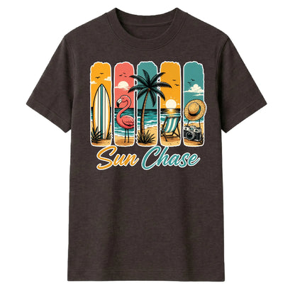 Retro Sun Chase Coastal Beach Summer Graphic Unisex T-Shirt