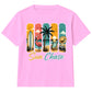 Retro Sun Chase Tropical Beach Graphic Summer Kids T-Shirt