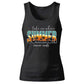 Retro Tropical Sunset Beach Graphic Print Ladies Tank Top