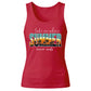 Retro Tropical Sunset Beach Graphic Print Ladies Tank Top