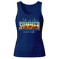 Retro Tropical Sunset Beach Graphic Print Ladies Tank Top