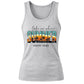 Retro Tropical Sunset Beach Graphic Print Ladies Tank Top